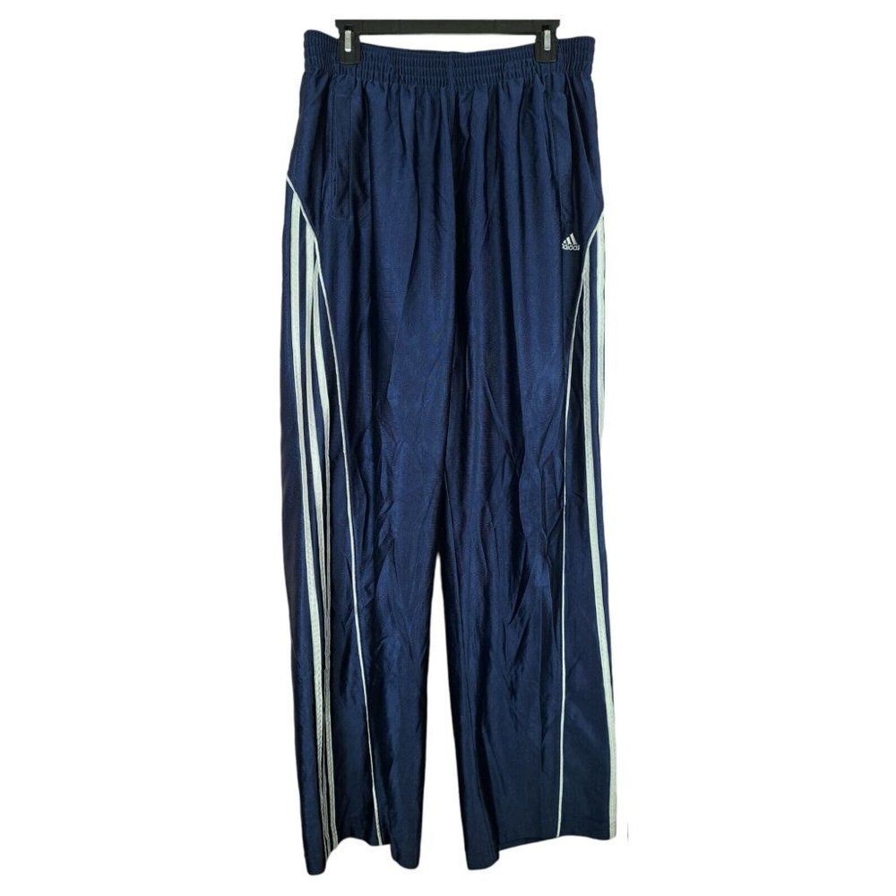 Vintage Adidas Classic Original Joggers Men Pants With Strips L Blue